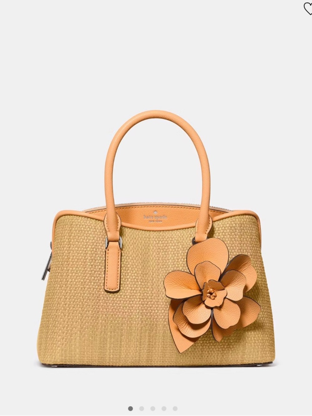 Kate Spade New York Thompson Small Satchel Straw Floral Charm